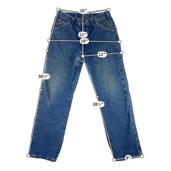 Dickies Mens Flannel Lined Carpenter Jeans Blue Denim Genuine Work Pants 32x30 - Picture 16 of 16